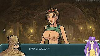 i give lara croft a blowjob with big tits and cumshot.