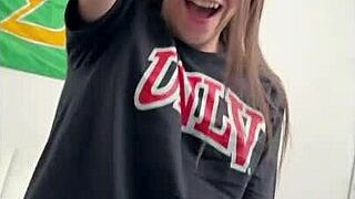 College girl enjoys frat boys