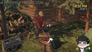 Lumberjack Strips Bare In Forest Woods During Yaoi Logjam Christmas. Clothes Rip Off In Gay Cartoon.