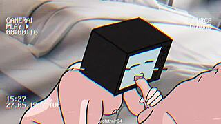 Uncensored anime with TV woman and cameraman skibidi action