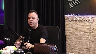 In the dogging kit, Freddy the king reveals what's inside, but without a condom, he goes non-stop in sheer red lingerie.