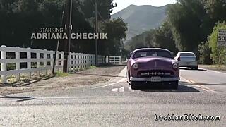 Conversational Lesbian teen scissoring gets steamy in this motel room hangout!