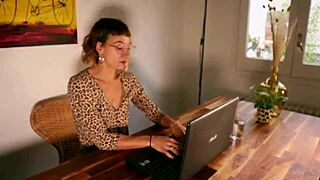 Sexy Secretary in Pantyhose Enjoys Lesbian Cunilingus and Ass Licking Roleplay