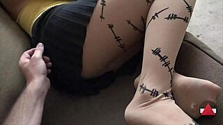 A big cock lover gets a footjob from an amateur and loves it