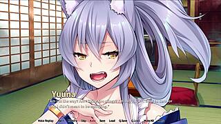 Tails and titties hotspring ep1 - getting washed by 4 catwomen