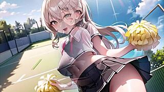 Hot Anime Cheerleader Masturbates Publicly