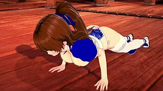 Beautiful 3D animated babe has big natural tits and gets cum on her face