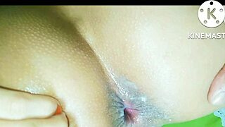 Anal in slow motion creampie with detailed camera work.