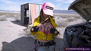 Busty Blonde Takes Anal in Final Fantasy Cosplay Outdoors.