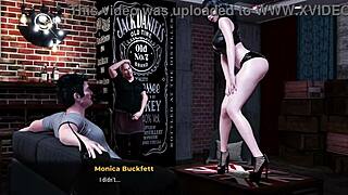 Fashion Business 13 - Monica RUBBING COCK in a crowded bar scene.