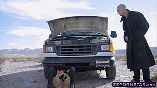 Busty Blonde Takes Anal in Final Fantasy Cosplay Outdoors.