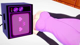 TV Woman Heats Cock Between Her Legs In Hentai