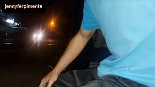 Young Woman Waiting for Bus Gets Dick Flashed