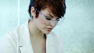 Why is the scientist babe getting oral pleasure?