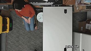 Teen Latina Thief Caught and Blows on Hidden Cam