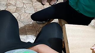 we were jerking off watching our stepmom cook, and she had an intense orgasm.