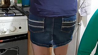 we were jerking off watching our stepmom cook, and she had an intense orgasm.