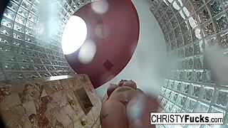 Intense Shower Fun with Christy and Dahlia's Big Tits.