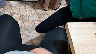 we were jerking off watching our stepmom cook, and she had an intense orgasm.