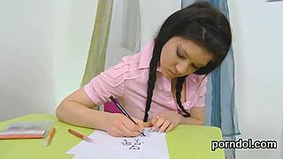 i'm so into this cute girl getting drilled deep by her older mentor