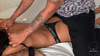 Teen 18+ gets sensual massage on big tits and ass