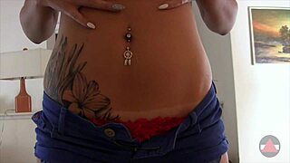 pierced belly button orgasms with vibrator fetish 😈