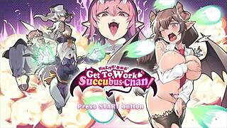 Get to Work Succubus Chan Undresses Giant Waifu in Hentai Game