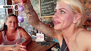 harleen van hynten and adrienne kiss get naughty in slutty lesbo cam sex with dildos and anal beads on cam4