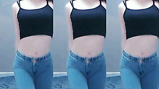 this chinese girl is dancing and shaking her ass so sexily