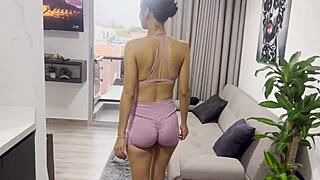 A wanker meets Alicia Trece, who sucks his cock, rides him in missionary and doggystyle, deepthroats, and he wanks her ass