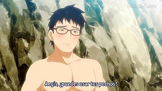 linda chica rubia en la playa hentai