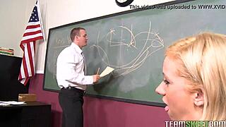 Hardcore teacher fucks innocent teen in classroom