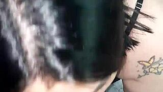 Amateur girl cums on monster cock during oral and handjob session