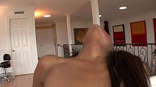 Ebony brunette babe jayna lynn with small tits enjoys cowgirl ride