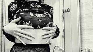 russian beauty enjoys a fresh treat after a stormy encounter