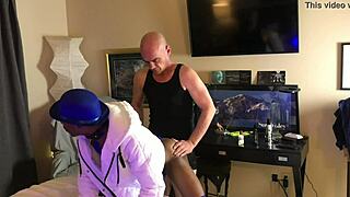 An amateur gay black man gets his ass fucked by a daddy