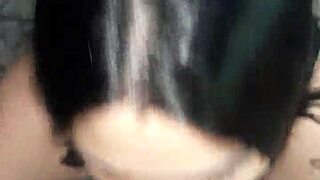 Amateur girl cums on monster cock during oral and handjob session