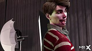 Fashion business photoshoot with monster