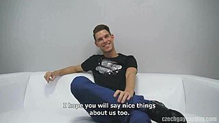 Roman sucks in czech gay casting!