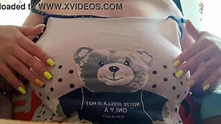 shy stepsister flashes big tits on camera