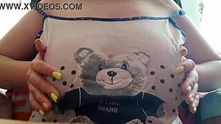 shy stepsister flashes big tits on camera