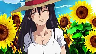 Big-boobed hentai MILF surprises gardener with wild sex