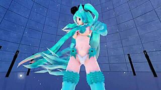Blue K Nights features Cat Fate cosplay in 3D VR180 with adult Miku girls