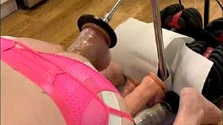 Barefoot In The Kitchen Sissy Takes Dildos Up Her Ass