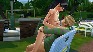 in the public outdoor game, the slut gets exposed and wild