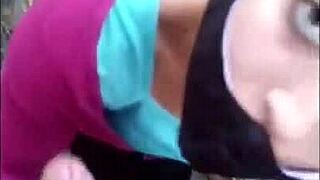 Public blowjob compilation with flashing tits outdoors 😍