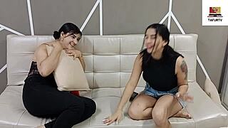 My lesbian friend comes over, fucks me, and I suck her delicious pussy and tits to record and send to my ex