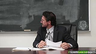 Jade amber sucks her teacher's massive cock