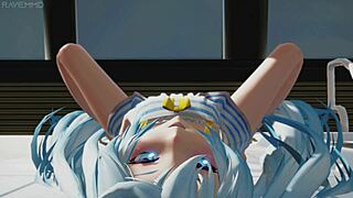 Miku gets wet during the photoshoot