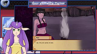 What happens when the brunette trainer uses her big tits and ass in Avatar hentai?